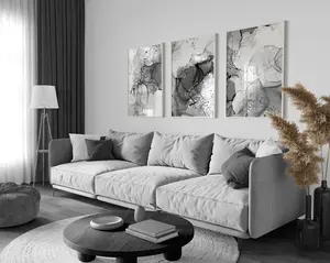 Grey & Black Bedroom Wall Prints, Marble Wall Prints, Set of 3 Prints, Grey Bedroom Wall Art, Black Wall Decor, Ink Abstract Art, Mono Art