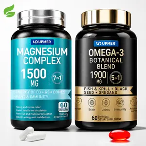 UPMER Magnesium + Omega 3 Complex | Dual-Action Formula for Deep Sleep, Brain Focus & Heart Health | Muscle Recovery Support | 120 Softgels