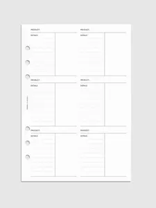 Product Inventory Planner Inserts