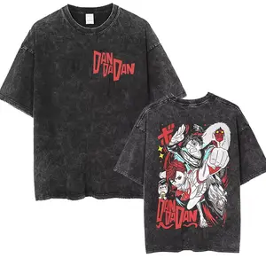 Anime Dandadan Okarun Dan Da Dan Graphic Vintage Washed T Shirts Men Women Clothing Fashion Oversized Short Sleeve T-shirts Tops 12