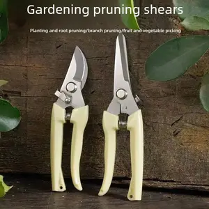 2PCS Stainless Steel Shears, Milky White — Pruning/Gardening & Fruit-Picking Scissors, Floral Scissors, Ikebana Tools for Home Use