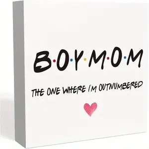 Christmas Halloween Decoration，Mom Gifts, New Mom Gifts, Housewarming Gifts, Funny Christmas Gifts for Mom, The One Where I'm Outnumbered Sign, Mothers Day Gifts for Morher Mommy, Home Sign Home Decor 5 X 5 Inch