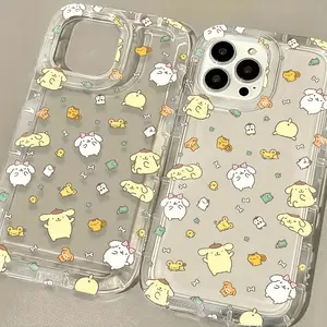 Phone Case - Sanrio Lovely Pom Pom Purin Phone Case Compatible with Iphone 16, 15, 14, 13, 12, 11 Pro Max, Mini, XR, XS, X, 7, 8 Plus, Featuring Shock-Absorbing Soft TPU Back Cover.