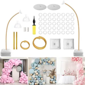 Balloon Arch Kit, 8.2ft & 5ft Free Bending Half Arch Balloon Stand with Base, Balloon Stand for Floor Balloon Garland Suitable for Wedding, Birthday, Graduation, Anniversary, Christmas Decorations