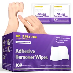 100 CT Adhesive Remover Wipes – Strong & Effective Skin Adhesive Remover – 2 Ply 2.56x1.18in (6.5x3cm) – Medical Adhesive Remover for Bandage, Tape, Dressings, and Ostomy Residue