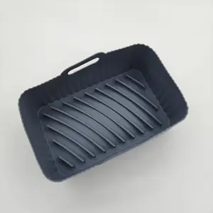 Square Air Fryer Silicone Liner, Non-Stick Food Grade High-Temperature Reusable Silicone Tray, Easy Clean Foldable, Silicone Baking Tray