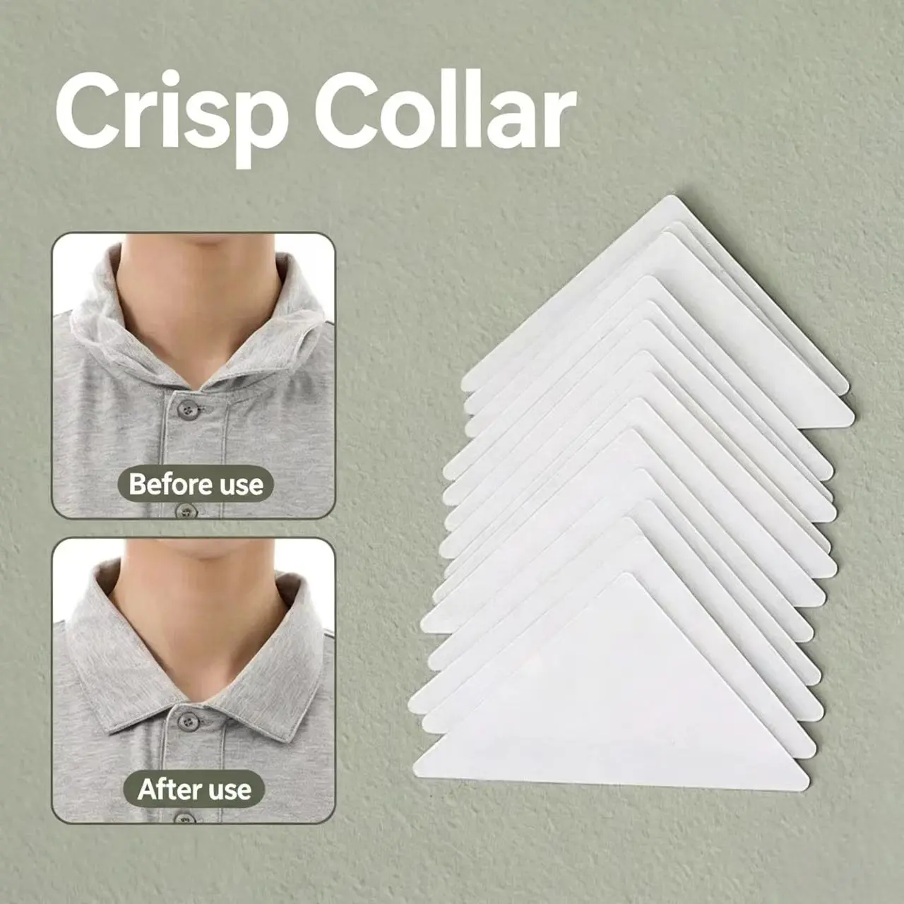 30pcs Disposable Collar Shaping Sticker Collar Support Piece Shirt Shirt Collar Fixed Collar Sticker Self-adhesive Shirt Collar Collar Corner Collar