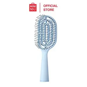 Upgraded Mini Portable Standing Detangling Comb with Cleaning Brush – Compact Travel Hair Brush, Blue
