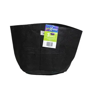GroXcess Pro Black 3-GAL Fabric Pot No Handles