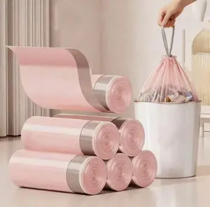Bathroom Trash Bags, 50 Pieces Per Roll, Pink Small Trash Bags, Strong And Thin Material, Disposable Trash Bags Suitable For Office And Home Trash Cans, 50 Pieces Per Roll