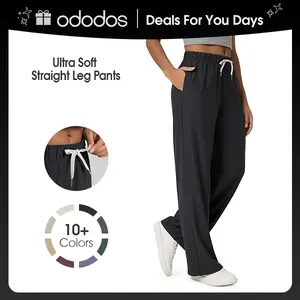 ODODOS Women's Straight Leg Pants Ultra Soft odSTRATUM Tech Relaxed Casual Pajama Lounge Pants with Pockets-29/31 Inseam summerwins