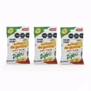 ​Snak Club Tajín Mango Gummy Rings – Sweet & Spicy Chili Lime Gummies – 3 Pack (1.9 oz Bags)