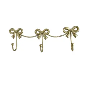Minimalist Modern Iron Butterfly Bow Hook, Gold Decorative Wall Hook for Coats/Keys, Suitable for Bedroom, Living Room, and Bathroom
