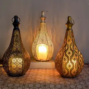 Morocco wind lantern, iron hollow, retro wax candlestick, home decoration, handicrafts