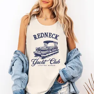 Redneck Yacht Club, Funny, Summer, Beach, Hot Girl Summer, Sunshine Comfort Colors Tank Top, Women's Comfort Colors Tank Top