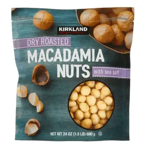 Kirkland Signature Dry Roasted Macadamia Nuts 1.5 lbs with Sea Salt Perfect for Snacking or Sharing Authentic Taste