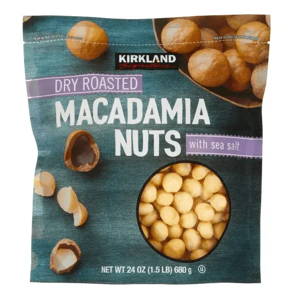 Kirkland Signature Dry Roasted Macadamia Nuts 1.5 lbs with Sea Salt Perfect for Snacking or Sharing Authentic Taste