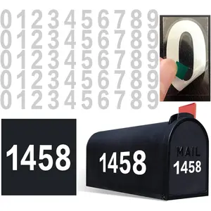 2 inch Mailbox Numbers for Outside, 50 count Reflective Number Stickers with Sticky Tab for Easy Backing Separation, Pre-cut for Effortless Align,  Self Adhesive Vinyl Address Numbers