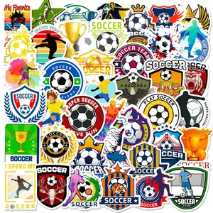 50 Pcs American-Style Soccer Trophy Stickers, 2026 World Cup PVC Graphic Decals, Durable Adhesive Sticker Sheets for Sports Gear, Luggage, Coolers & Party Decor, Waterproof Football Fan Essentials, High Adhesive Stickers