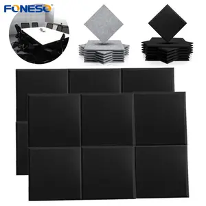 12/24 PCS Acoustic Foam Panel Square Studio Soundproofing Wall Tiles For Reading Room Meeting Room Study Library Club Cinema Music Gaming Live Room