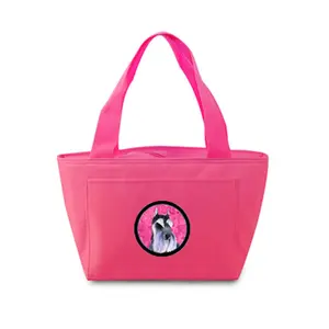 Carolines Treasures  Pink Schnauzer Zippered Insulated School Washable And Stylish Lunch Bag Cooler