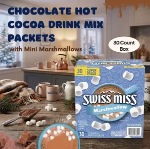 Swiss Miss Chocolate Hot Cocoa Mix with Marshmallow Bits, Single Serve Drink Packets, 30 Count Box