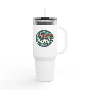 Casey's Insulated Travel Mug 40oz - Stainless Steel Flask with Lid, Portable Design for Travel and Beverage Use