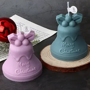 3D Christmas Bell Silicone Mold for Scented Soap, Candles, Scented Wax Melts & Resin Crafts - DIY Epoxy and Gypsum Clay Casting Tool for Festive Home Decor