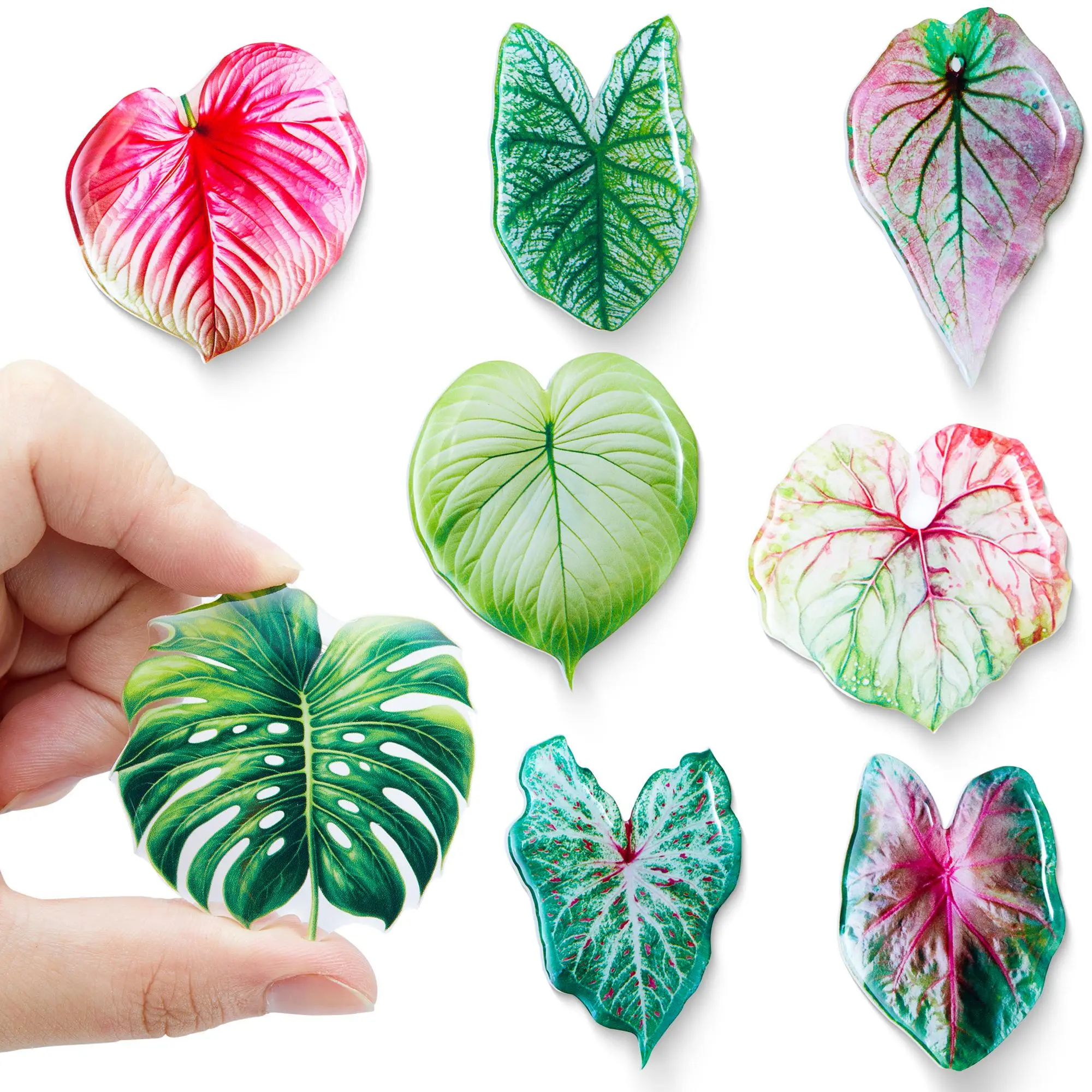 Leaf Shaped Fridge Magnet, 8 Counts Creative Simulation Plant Leaf Refrigerator Decorating Magnet, Home Decor Magnetic Item for Kitchen Office Refrigerator Magnets