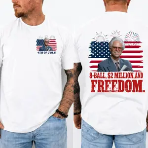 Baby Billy 4th of July 8-Ball And 2 Million Shirt, Righteous Gemstones Patriotic USA Flag Tee, Funny Show Fireworks T-Shirt for Independence Day, MADE IN USA