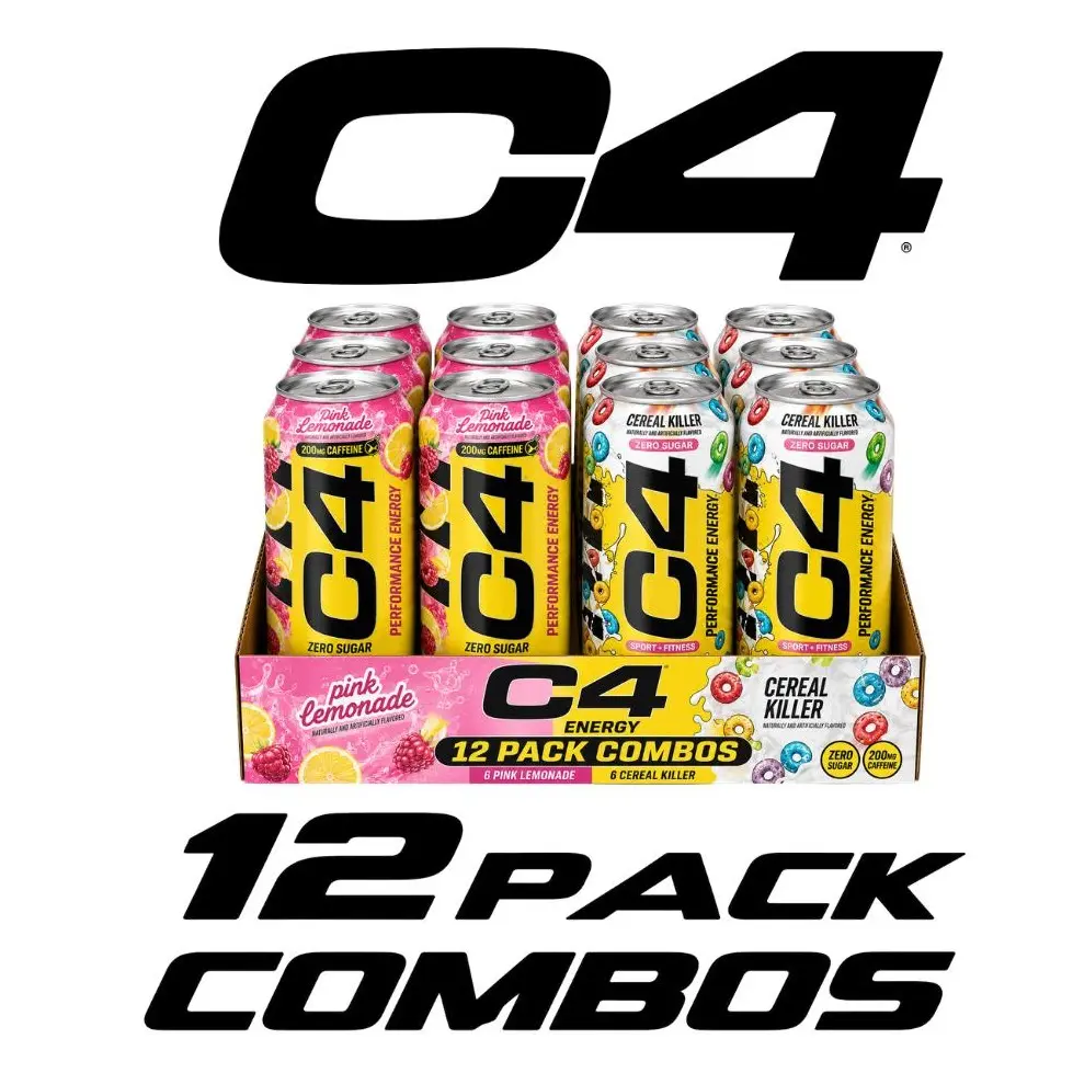 C4 Performance Energy Beverage - Sugar-Free Sports Variety Combo, 12-Pack Caffeinated Energy Drinks with 200mg Caffeine