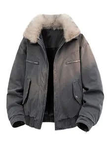 Men's Vintage Fleece-Lined Jacket, Multi-Pocket Design, Warm & Comfortable Fabric, Ideal for Fall/winter, Retro Style, Coats