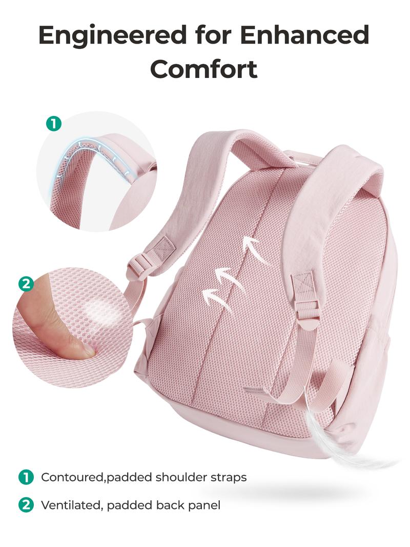 【NEW IN】BAGSMART Chic 15.8L Waterproof Casual College Backpack Fits 14.3" Laptop & 40 oz Water Bottle Lightweight 0.84lbs Travel Backpack for Adults TikTokShopHolidayHaul