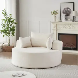 55'L Chenille Sponge single sofa,No Assembly Required,Fluffy Modern Sleeper Chair for Living room, Bedroom, Lounge and Projection Room(Not a swivel chair.)