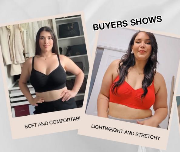 FeelinGirl Women's Wireless Bra Comfort Bralettes No Underwire Unlined Cami Bra Seamless Tshirt Bras Sports Bra Bralette Basic Comfortable Fit Womenswear Everyday Up to 44DD TikTokShopBlackFriday