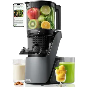 Canoly C16 3-IN-1 Strainers (Juice & Sorbet & Nutmilk) Cold Press Juicer, 6.0" Wide Chute for Whole Fruits, 35db Low Noise & Easy Clean, dishwasher safe, Self-Precut System, Powerful AC Brushless Motor，BPA-Free