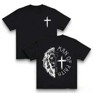 SAND Christian Lion Cross Hoodie Man of Faith 1 Corinthians 16:13 Religious Bible Verse Apparel for Men Women Everyday Streetwear Outfit Classic Fit 50/50 Cotton Polyester Material Long Sleeve