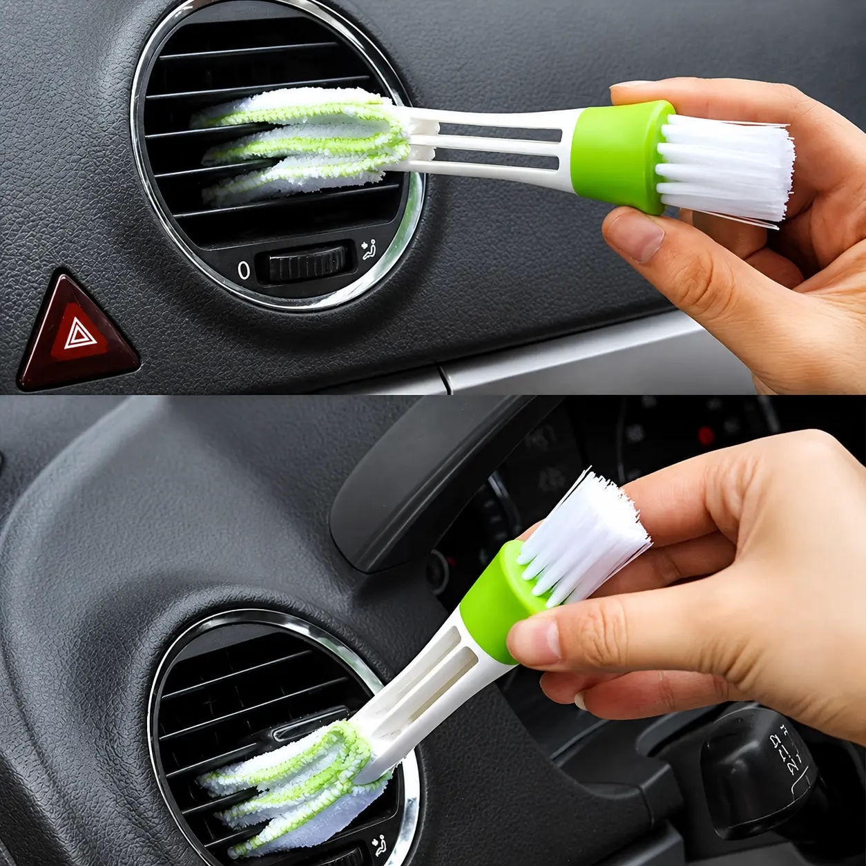 2-in-1 Car Air Vent Cleaner Brush, Detachable Washable Home Care Duster Tool for Deep Cleaning Tight Spaces & Corners