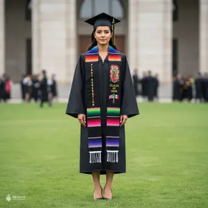 Custom Mexican Graduation Stole - Virgin of Guadalupe and Flags