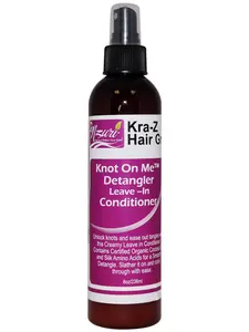 Nzuri Knot On Me Detangler Leave In Conditioner 8oz/236ml with Organic Coconut Oil & Silk Amino Acids Paraben Free