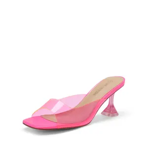 Dream Pairs Clear Square-Toe Stiletto Mules – Slip-On Wedding Dress Sandals, Cushioned Insole Dream Pairs Clear Square-Toe Stiletto Mules – Slip-On Wedding Dress Sandals, Cushioned Insole