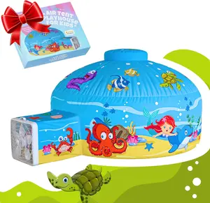 SKYWIN Air Tent Fort Large Playhouse for Kids - Inflatable Fort Sets Up Away in Seconds (Fan NOT Included) kids play tent toys baby