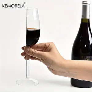 KEMORELA 1/2/4pcs Novelty Wine Glass Set, European Style Half Wine and Champagne Glasses, Unique Semi-Circular Cup Body Design, High Quality Glass, Premium Drinking Glasses, Stylish Drinkware
