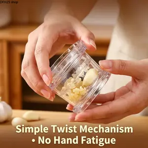 Hand Press Garlic Twister, Multi-Purpose Kitchen Tool for Chopping & Mashing Garlic, Onion, Ginger, Herbs and Nuts, Sturdy Impact Resistant Household Cooking Accessory