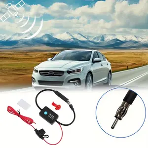 1 black car radio signal amplifier, car radio antenna amplifier, good reception, clearer sound, car antenna top cover, High Power Antennas, suitable for car accessories, Automotive