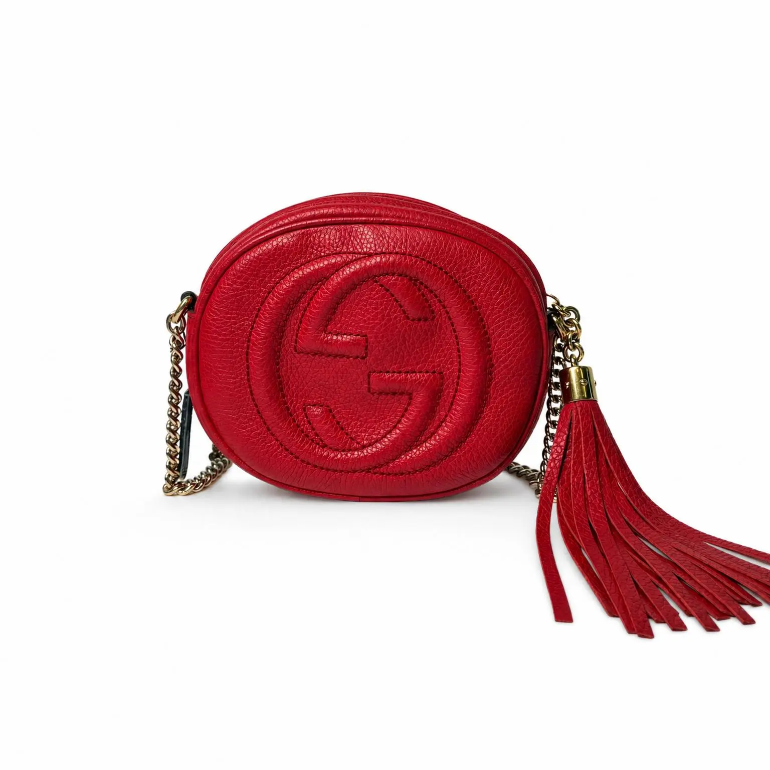 Pre-owned GUCCI X Crossbody bags Mini Soho Round Chain Bag Red 2606070006