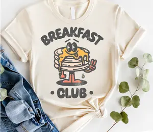 #176 - Breakfast Club Pankcakes Cute - Print Unisex Crewneck Tee T-shirt - Shirt Tshirt