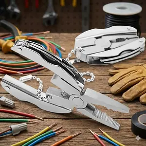 Multifunctional Stainless Steel Keychain Tool Kit, Multitool Set: Folding Tactical Pliers, mini Knife, Screwdriver Set for Outdoor Camping, Hiking, and Emergency Repair. Compact, Durable, Portable.