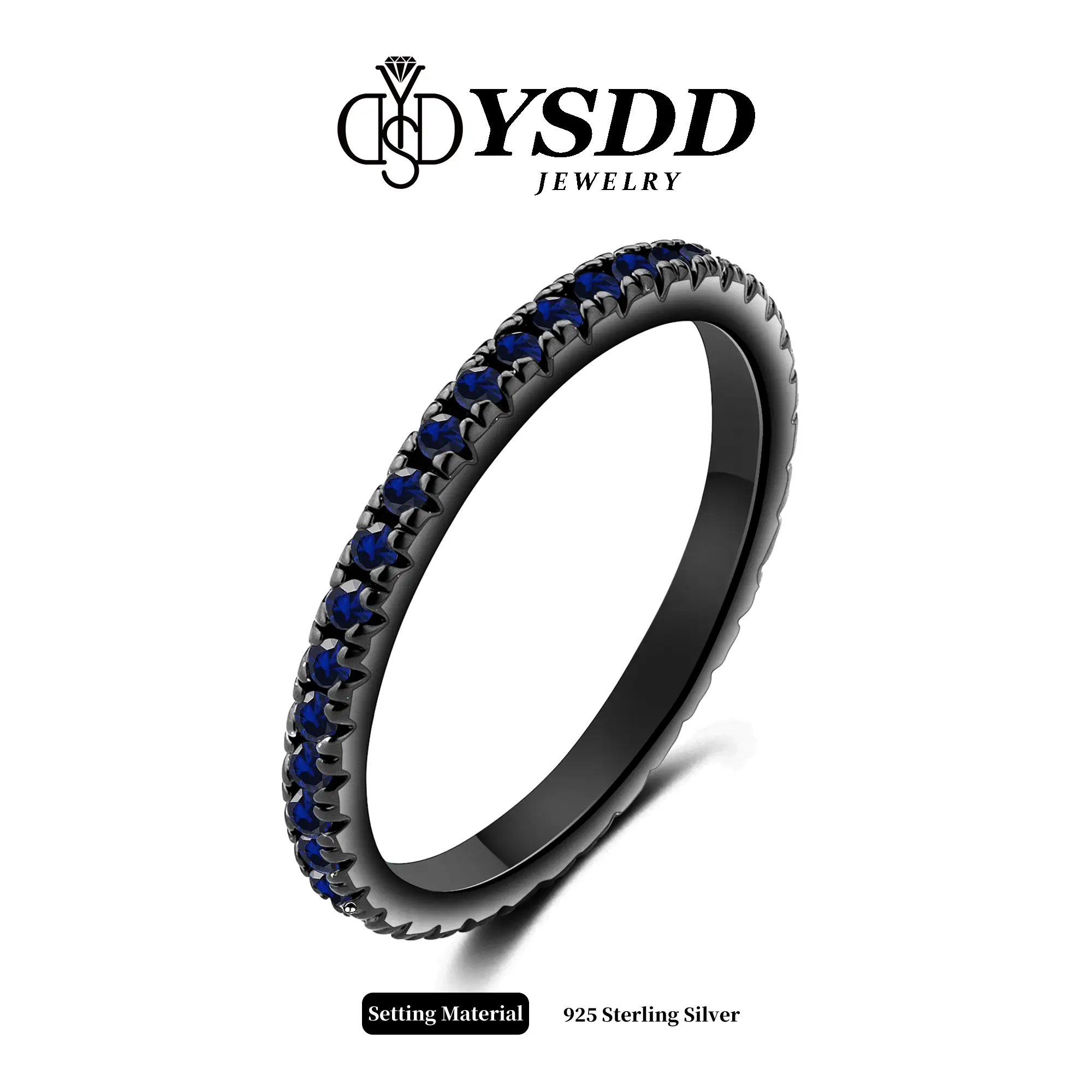 【#449 For Black Ring FANS】Dainty Stacking Band Wedding Band Solid 925 Sterling Silver 5A Zirconia Stackable Ring Eternity Bands for Women