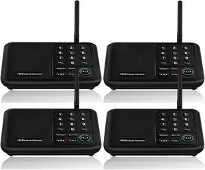 Intercoms  for  5280  Range 10  3 Code,  Intercom System for  House Business Office, Room to Room Intercom,  Communication System (4 Units Set, Black)
